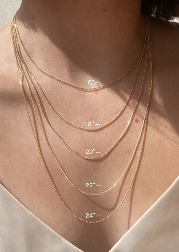 1.25 mm V Cut Box Chain Necklace
